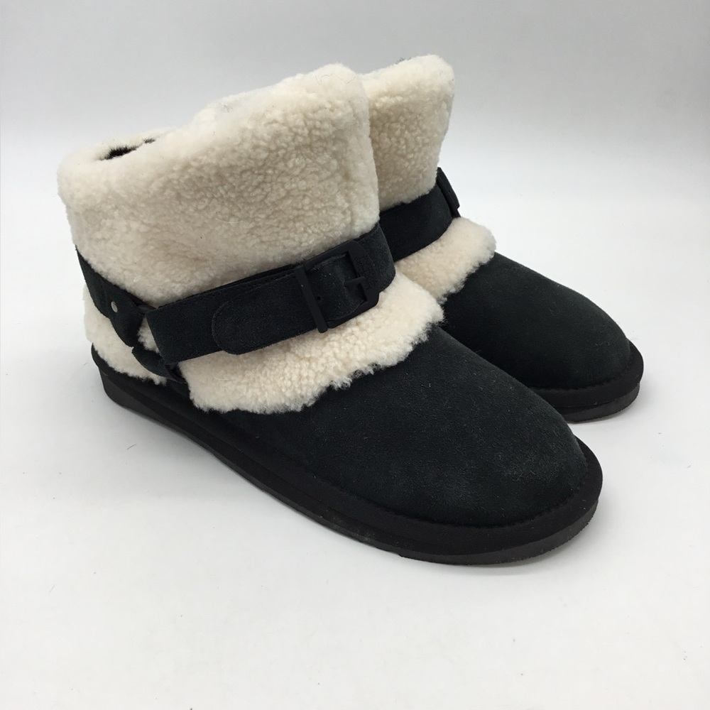Australia Luxe Collective Cozy Shearling Boots Black Buckle NWT US 8 | EU 39